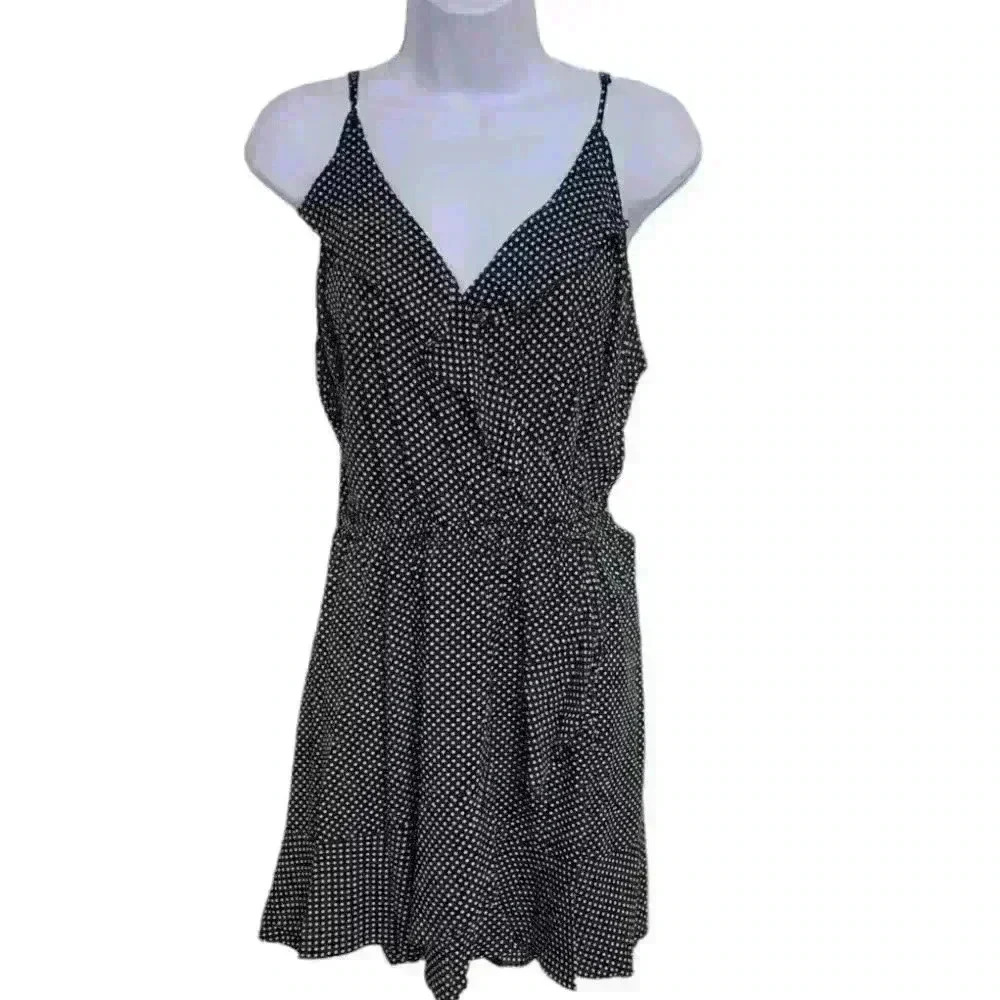 Black Polka Dot Spaghetti-Strap Dress